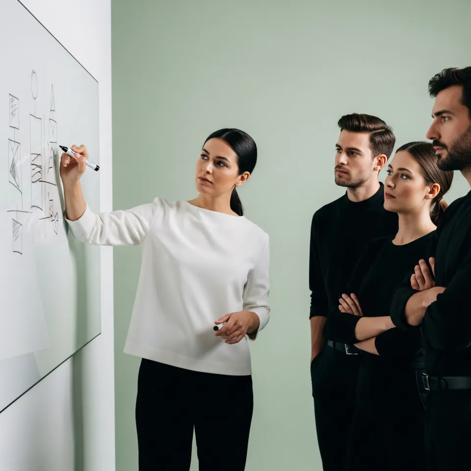 Groupe d'entrepreneurs travaillant ensemble